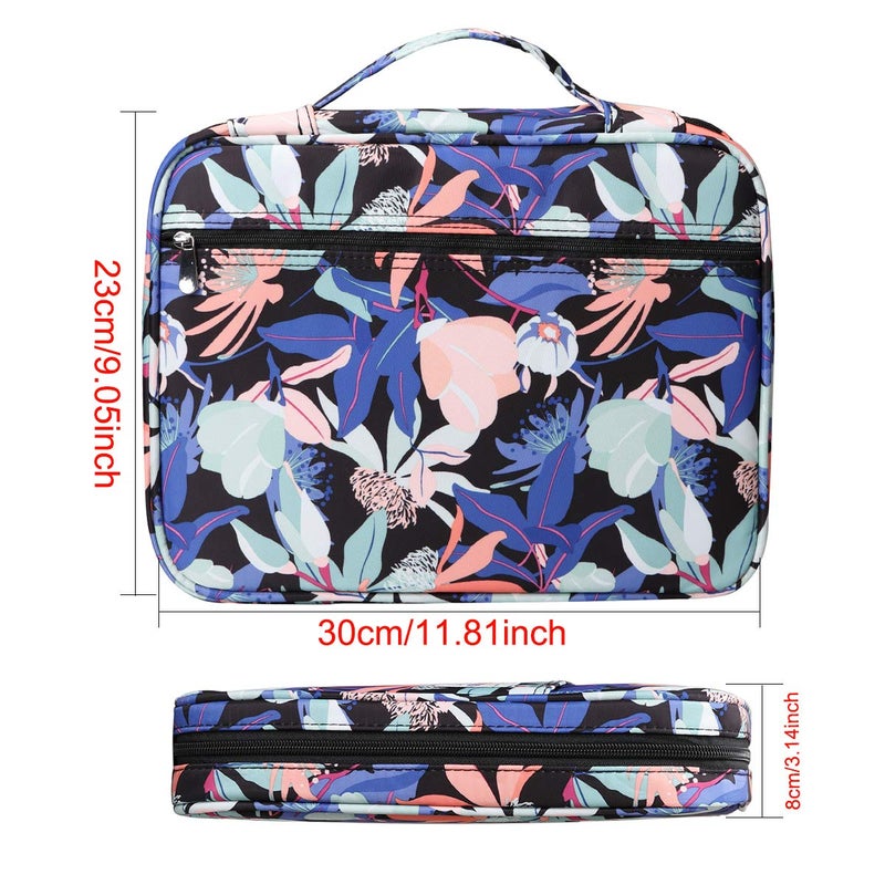 BOMKEE Coloring Pencil Case 220 Slots Pencils/Gel Pens Organizer Waterproof Travel Case Zipper Carrying Portable Pencil Markers Pen Holder Bag for Painter Writers (Penglai Flower) - Image 3